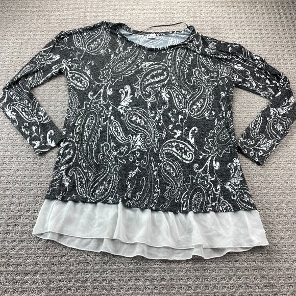 Thyme Maternity Shirt Dress Laced Long Sleeve Women Size Extra Large XL Gray - Picture 1 of 7